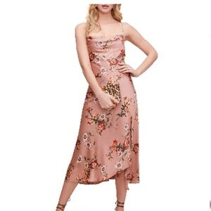 NWOT ASTR the Label Cowl Neck Midi Dress - Dark Blush Floral - Large